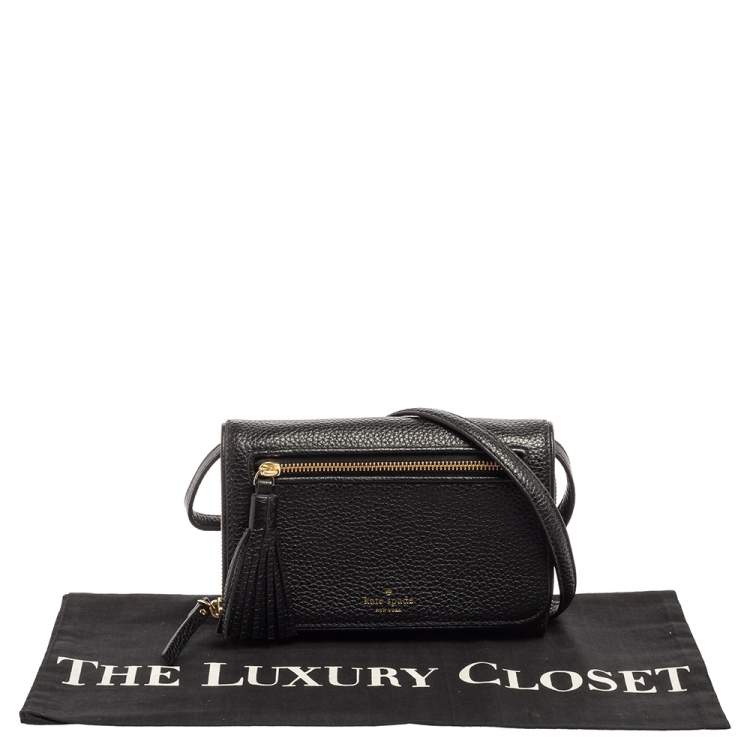 Pre Owned Kate Spade Black Leather Chester Street Avie Crossbody Bag