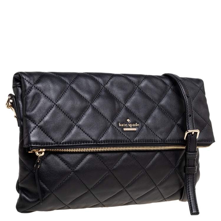 Pre Owned Kate Spade Black Quilted Leather Emerson Place Carson Shoulder Bag