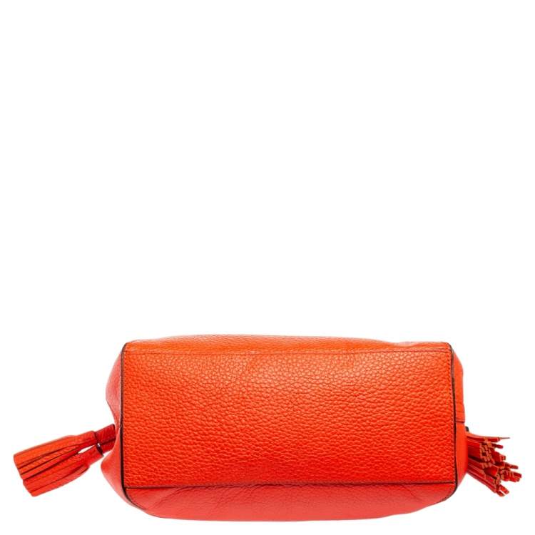 Pre Owned Kate Spade Orange Leather Stevie Southport Avenue Flame Satchel