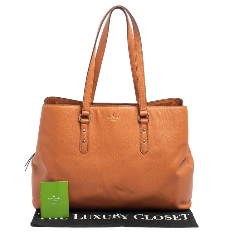 Pre Owned Kate Spade Brown Leather Larchmont Avenue Evangelie Satchel