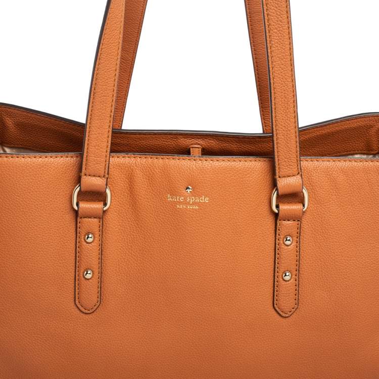 Pre Owned Kate Spade Brown Leather Larchmont Avenue Evangelie Satchel