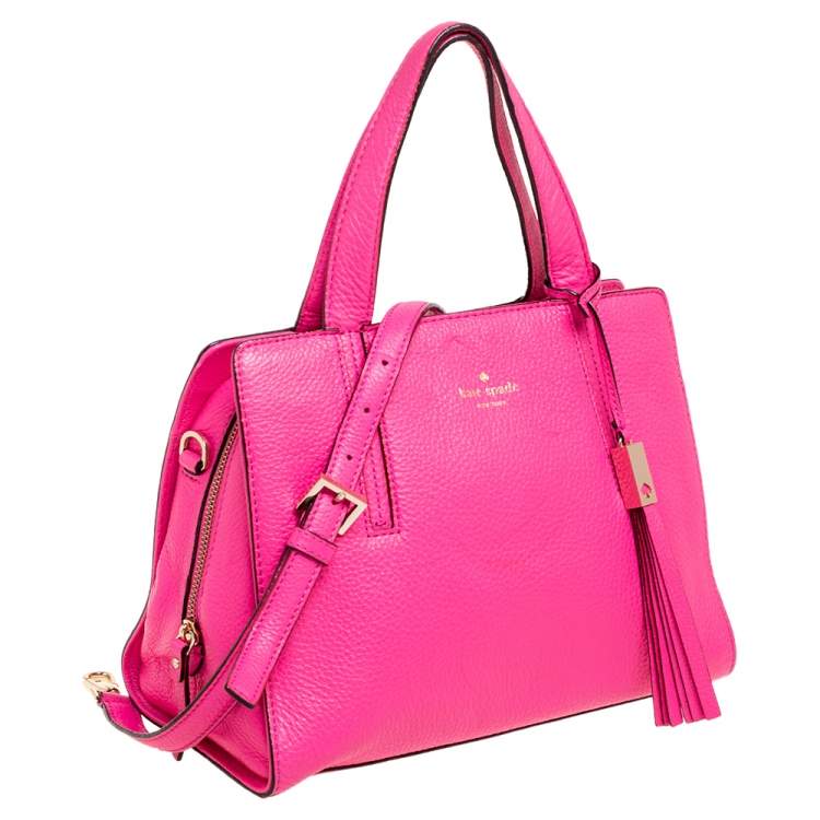 Pre Owned Kate Spade Pink Leather Zip Tote