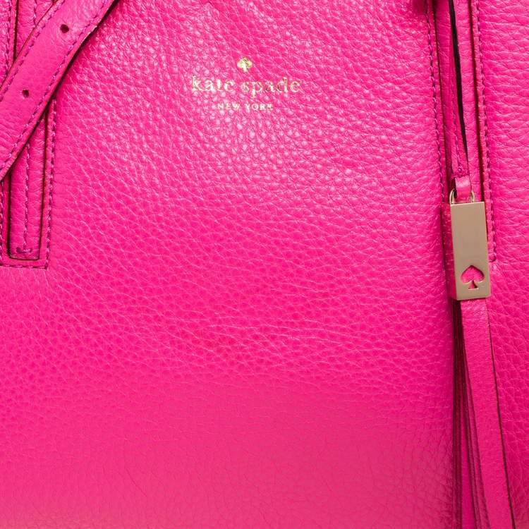Pre Owned Kate Spade Pink Leather Zip Tote