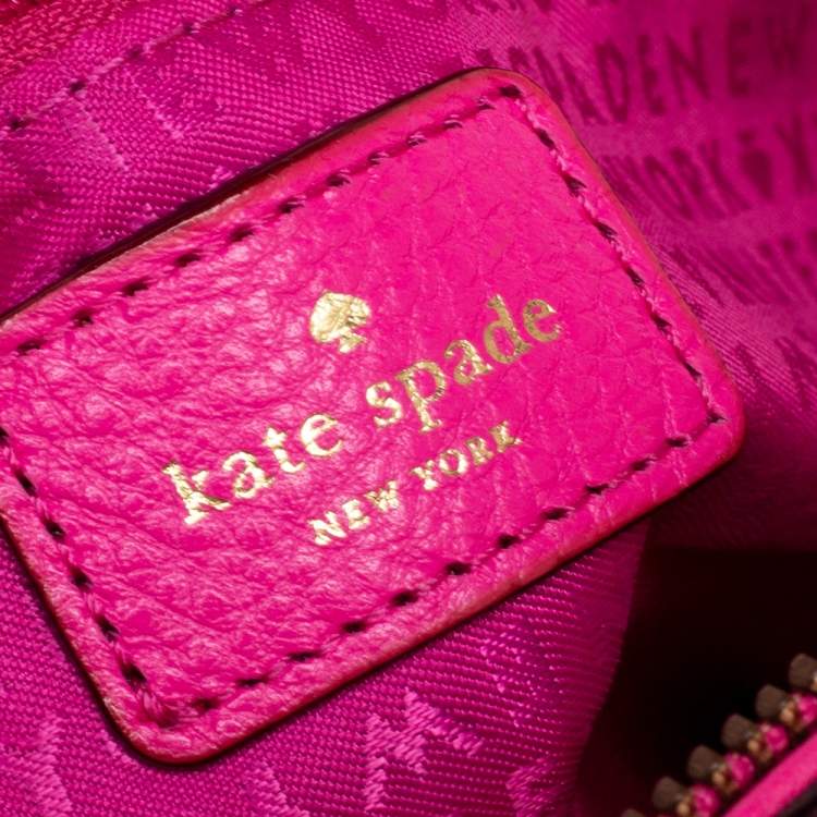 Pre Owned Kate Spade Pink Leather Zip Tote