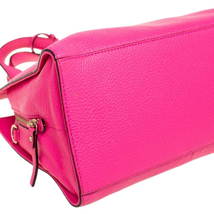 Pre Owned Kate Spade Pink Leather Zip Tote