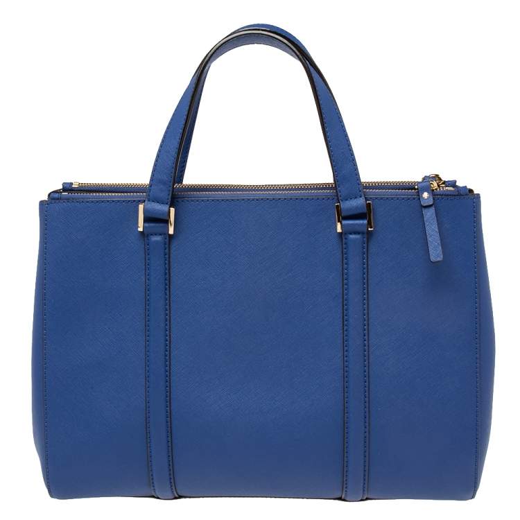 Pre Owned Kate Spade Blue Leather Mulberry Street Leighann Tote