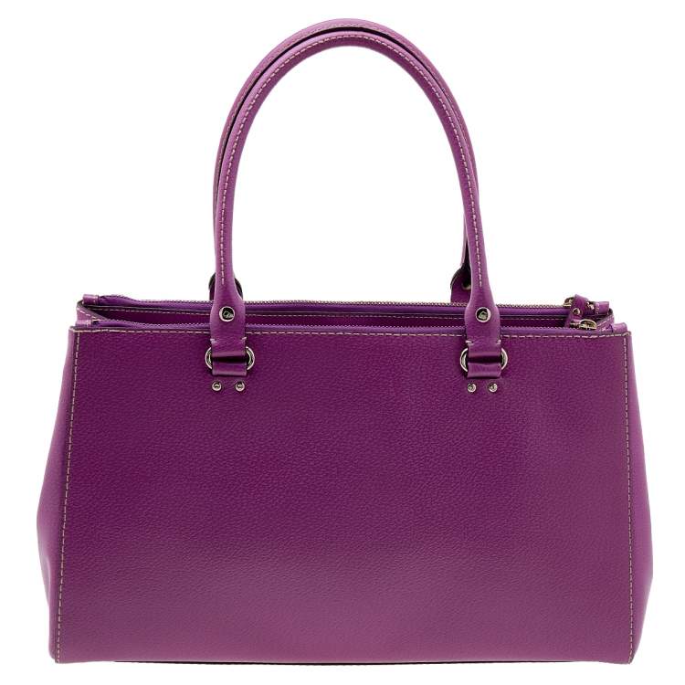 مملوكة مسبقًا Kate Spade Fuchsia Leather Double Zip Tote