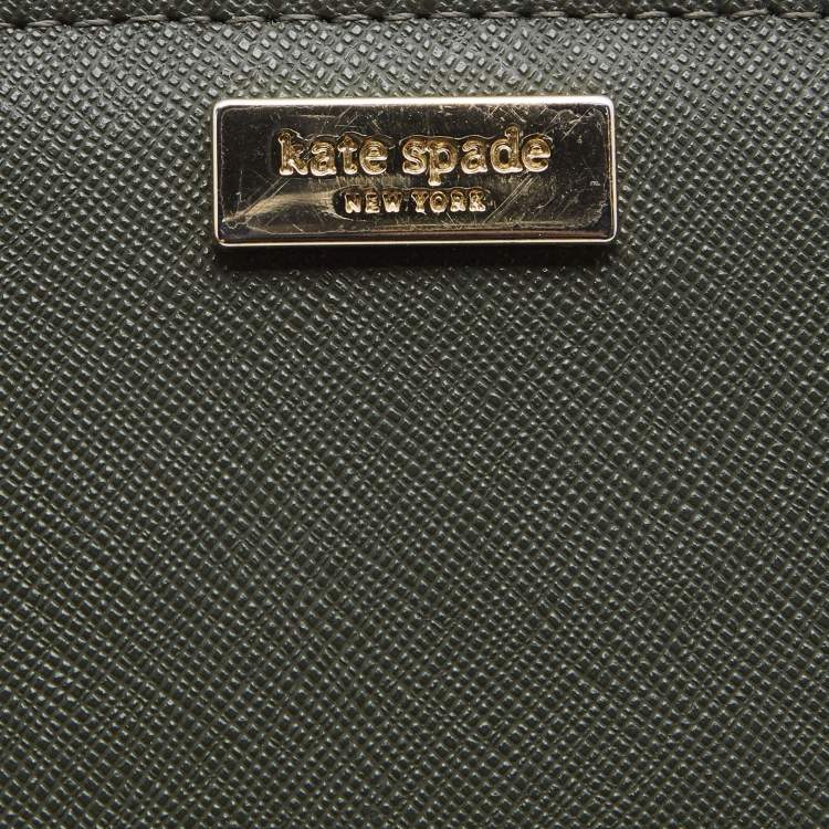Pre Owned Kate Spade Moss Green Saffiano Leather Spencer Bifold Wallet