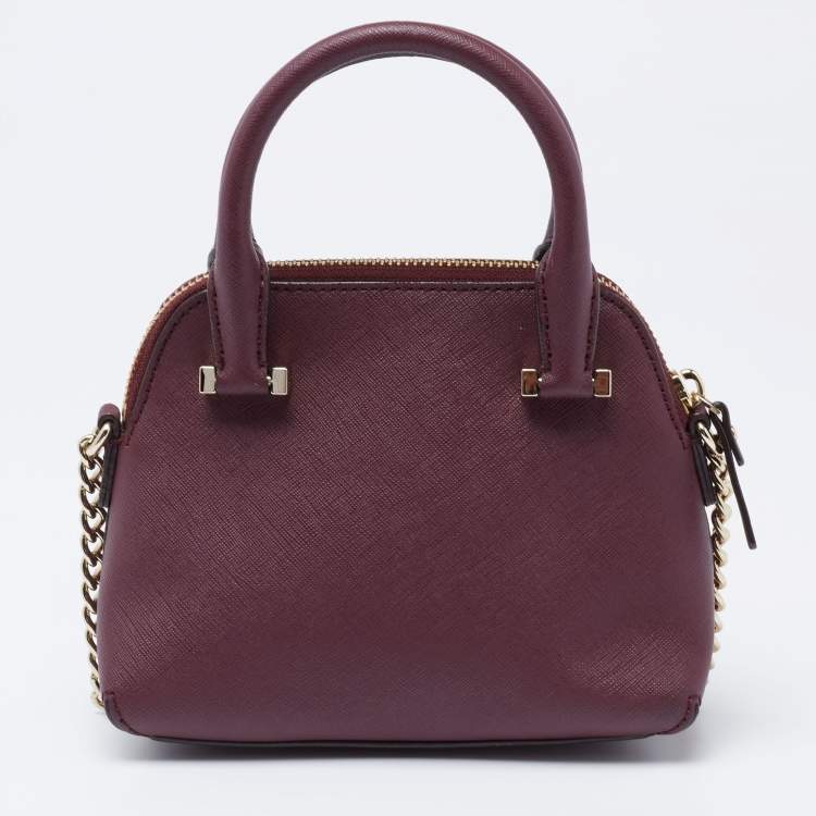Pre Owned Kate Spade Grape Leather Mini Cedar Street Maise Crossbody Bag