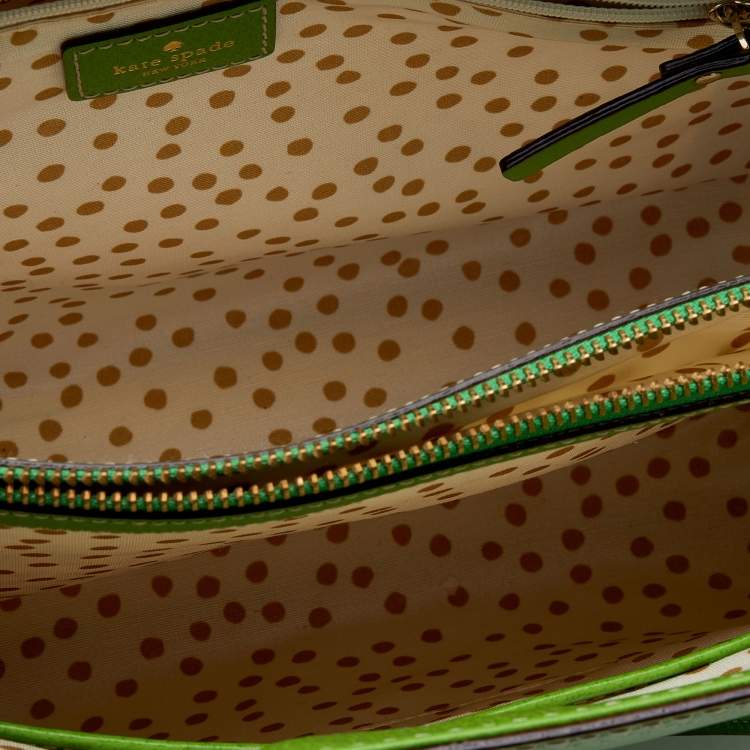 Pre Owned Kate Spade Green Leather Quinn Wellesley Tote