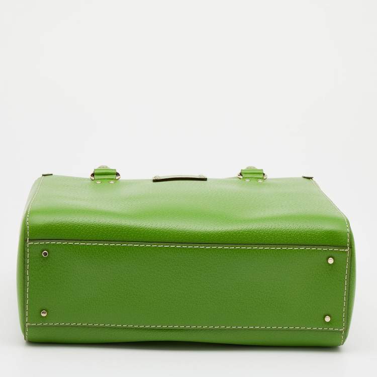 Pre Owned Kate Spade Green Leather Quinn Wellesley Tote