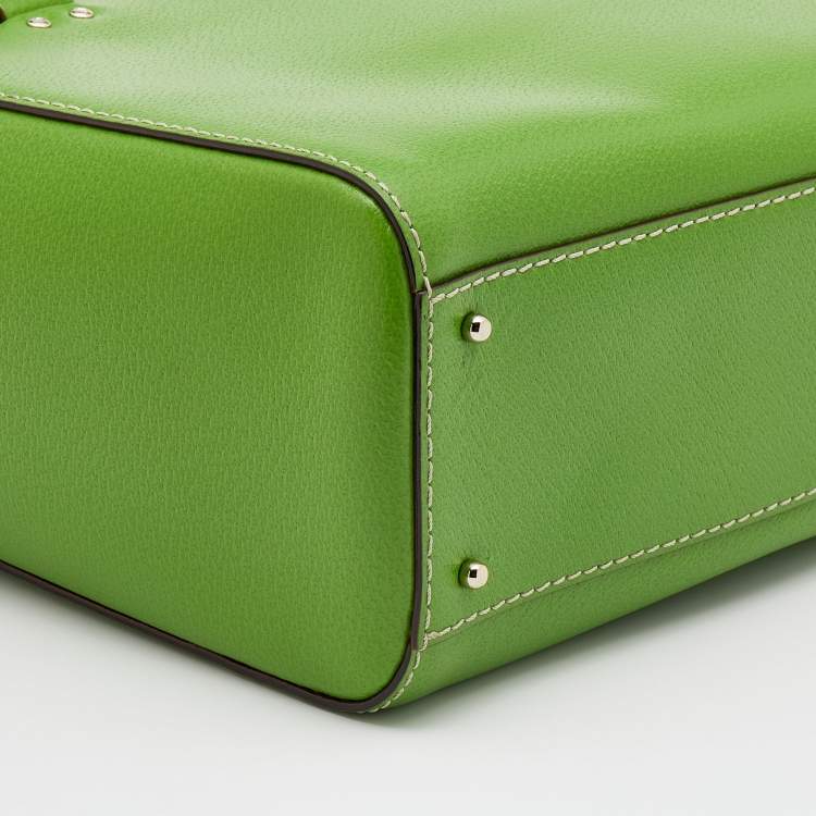 Pre Owned Kate Spade Green Leather Quinn Wellesley Tote