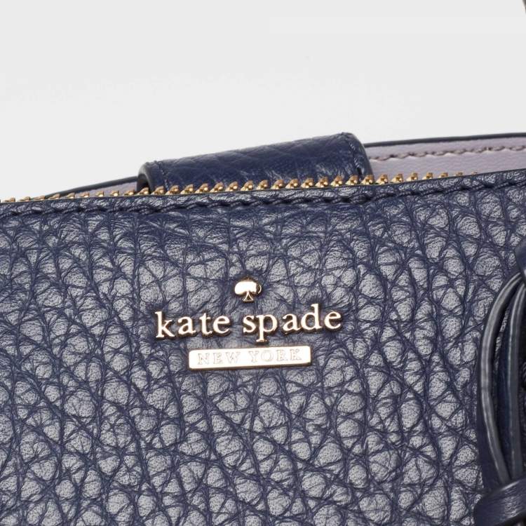Pre Owned Kate Spade Navy Blue Leather Carter Street Devlin Tote