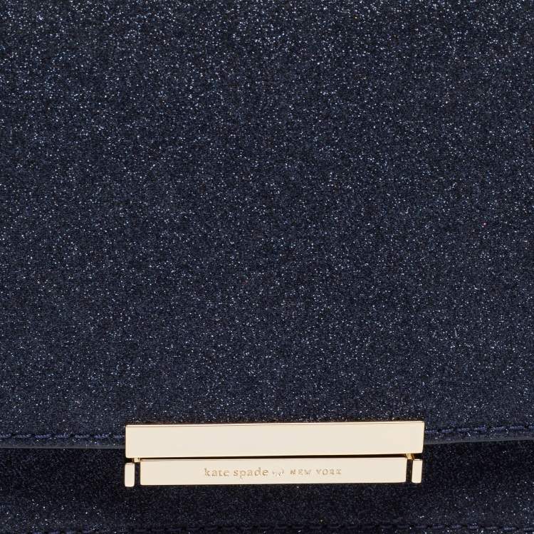 Pre Owned Kate Spade Blue Glitter Burgess Court Crossbody Bag