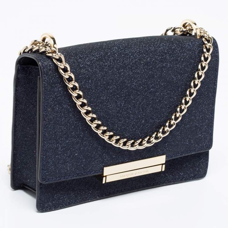 Pre Owned Kate Spade Blue Glitter Burgess Court Crossbody Bag