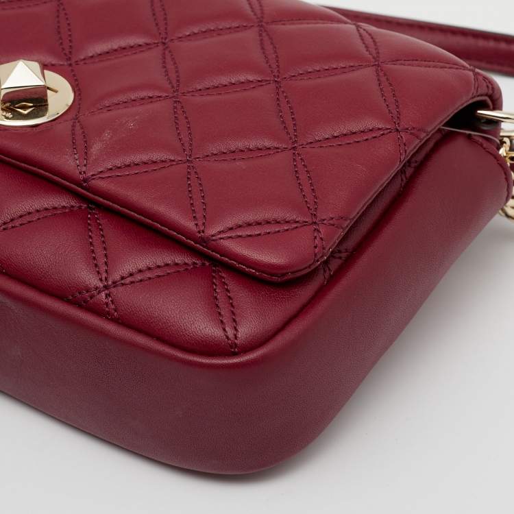 مملوكة مسبقًا Kate Spade Burgundy Quilted Leather Natalia Crossbody Bag