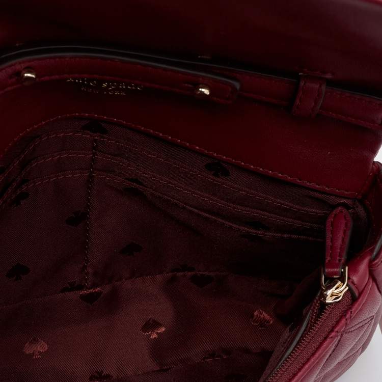 مملوكة مسبقًا Kate Spade Burgundy Quilted Leather Natalia Crossbody Bag
