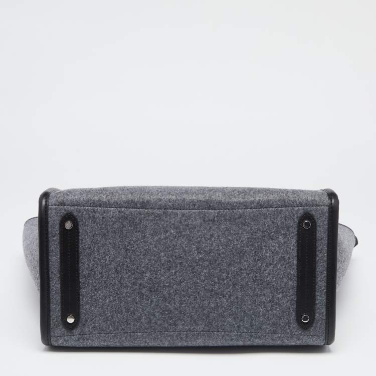 مملوكة مسبقًا Kate Spade Grey/Black Felt Fabric and Leather Ella Tote 