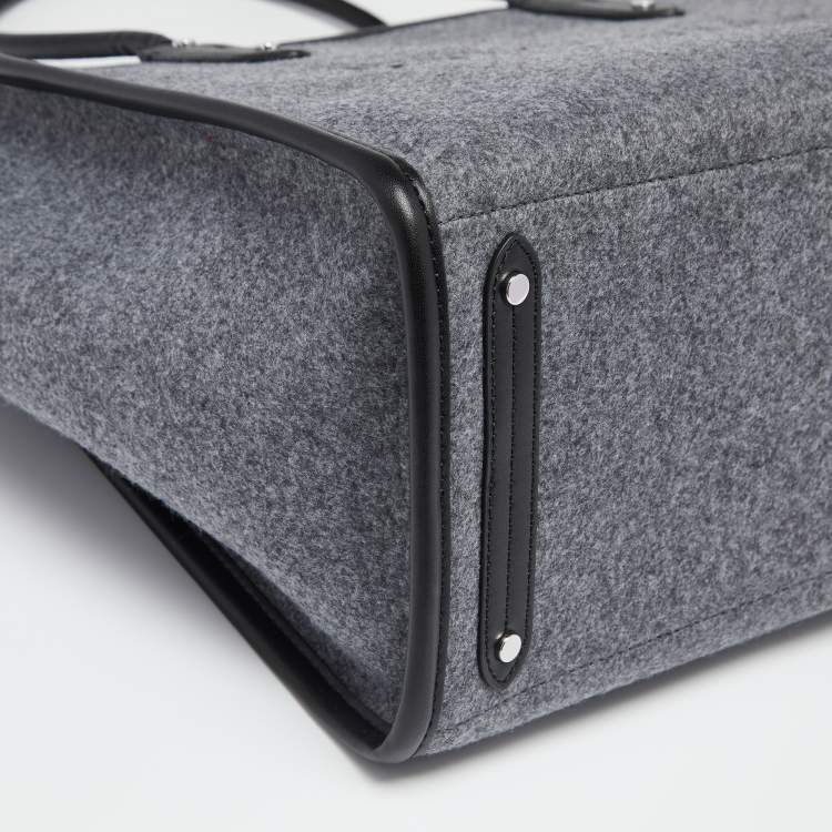 مملوكة مسبقًا Kate Spade Grey/Black Felt Fabric and Leather Ella Tote 