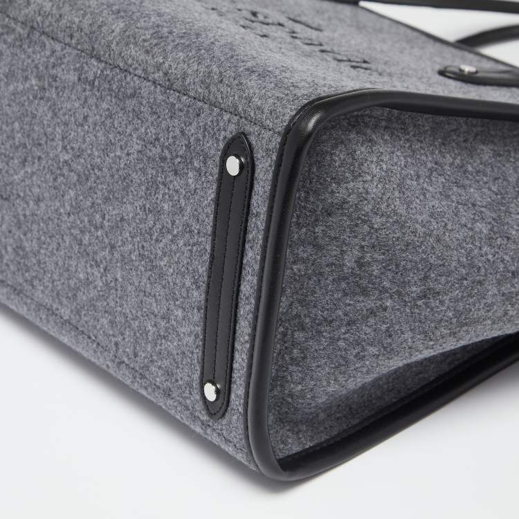 مملوكة مسبقًا Kate Spade Grey/Black Felt Fabric and Leather Ella Tote 
