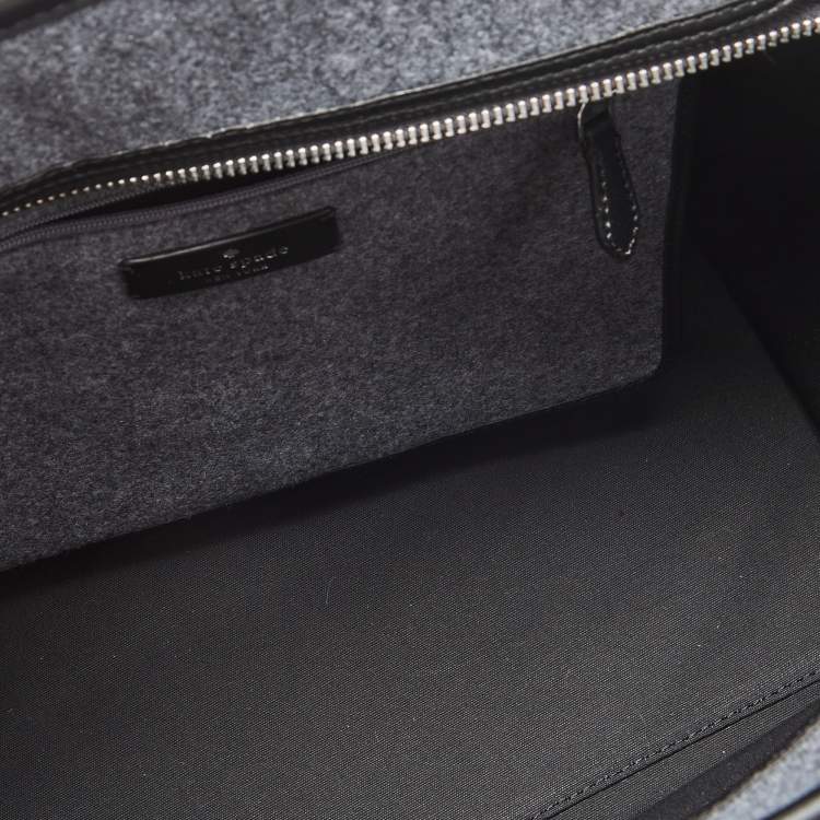 مملوكة مسبقًا Kate Spade Grey/Black Felt Fabric and Leather Ella Tote 