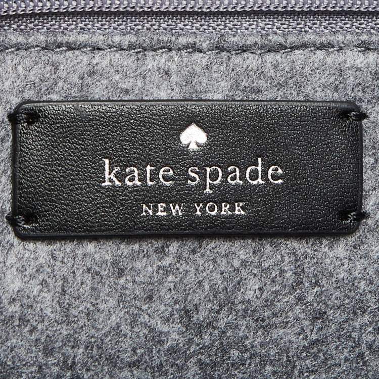 مملوكة مسبقًا Kate Spade Grey/Black Felt Fabric and Leather Ella Tote 