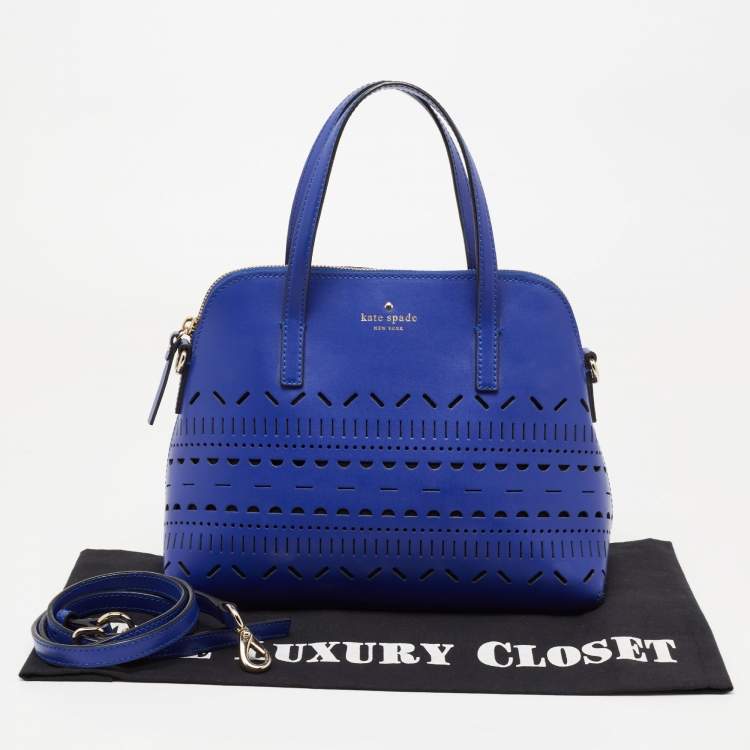 مملوكة مسبقًا Kate Spade Blue Laser Cut Leather Satchel 
