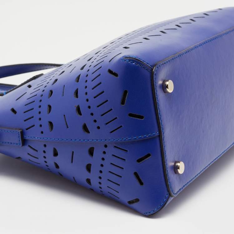 مملوكة مسبقًا Kate Spade Blue Laser Cut Leather Satchel 