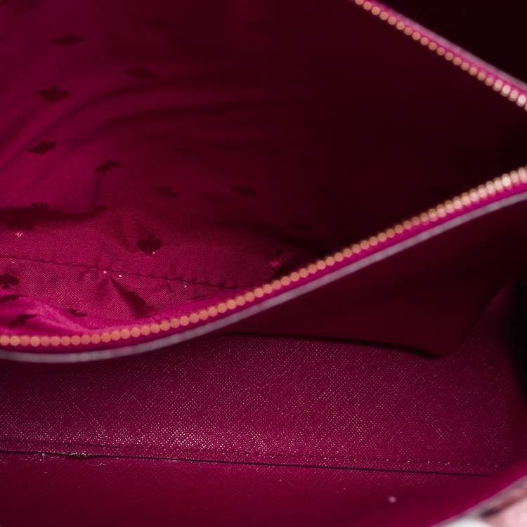 Pre Owned Kate Spade Pink Leather Medium Eva Tote