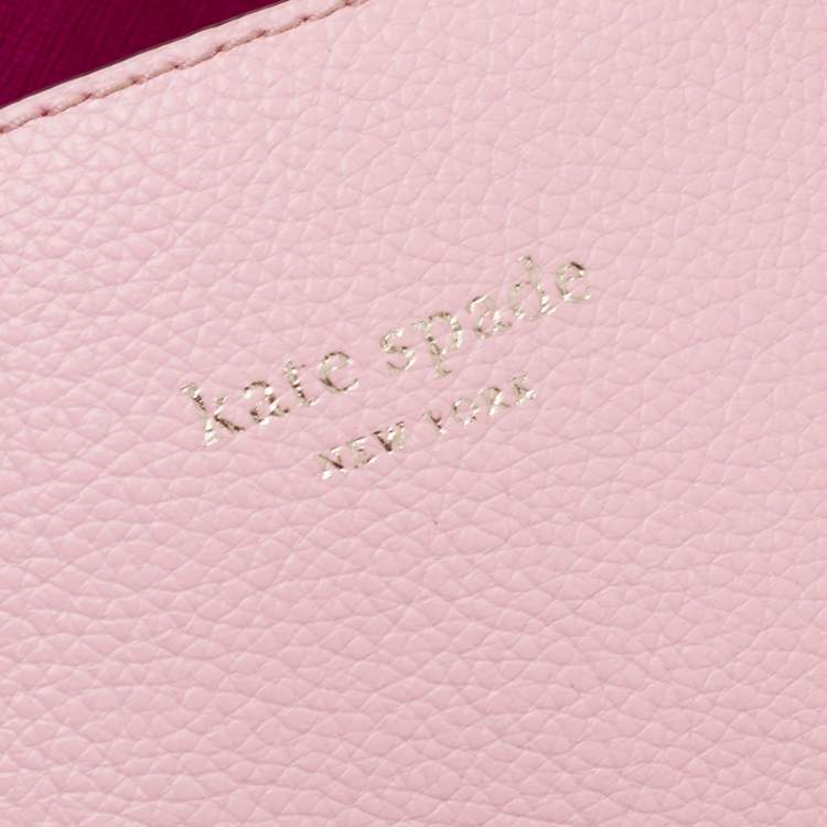Pre Owned Kate Spade Pink Leather Medium Eva Tote