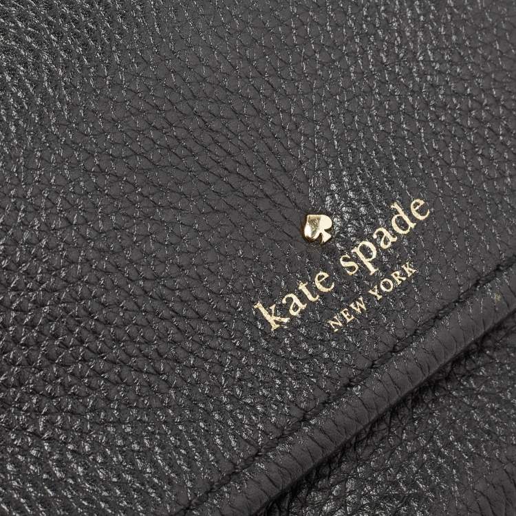 Pre Owned Kate Spade Black Leather Flap Crossbody Bag
