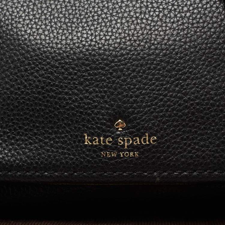 Pre Owned Kate Spade Black Leather Flap Crossbody Bag