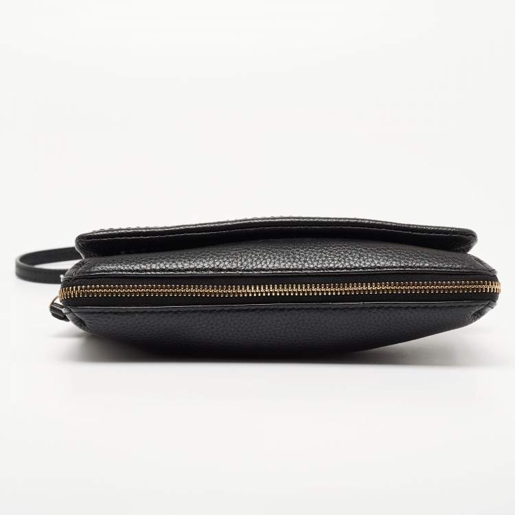 Pre Owned Kate Spade Black Leather Flap Crossbody Bag