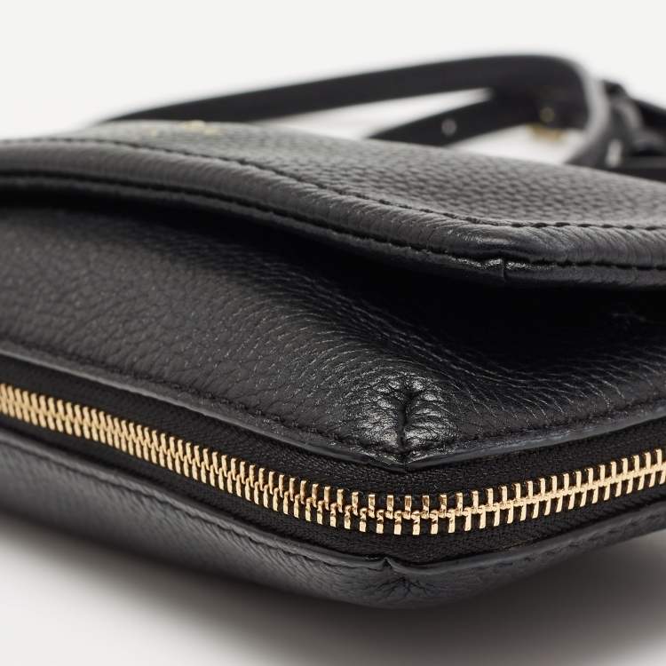 Pre Owned Kate Spade Black Leather Flap Crossbody Bag