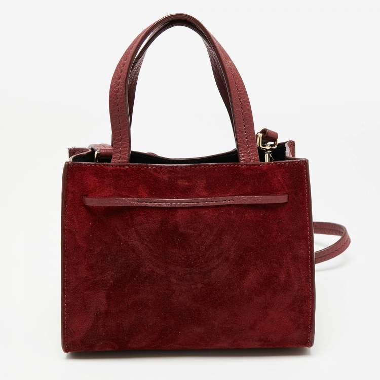 مملوكة مسبقًا Kate Spade Burgundy Leather And Suede Hayes Street Satchel