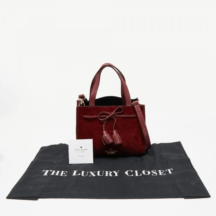 مملوكة مسبقًا Kate Spade Burgundy Leather And Suede Hayes Street Satchel