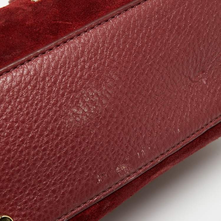 مملوكة مسبقًا Kate Spade Burgundy Leather And Suede Hayes Street Satchel