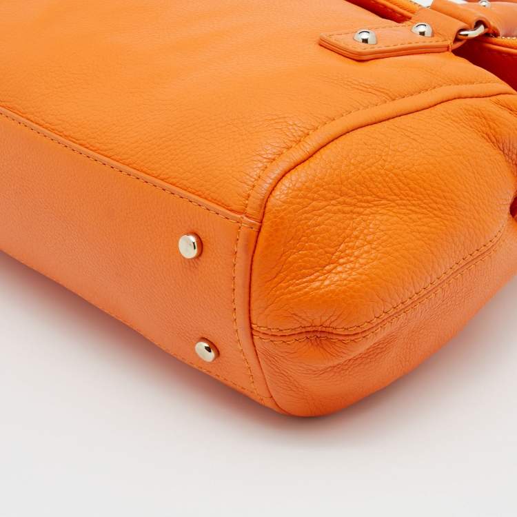 Pre Owned Kate Spade Orange Leather Cobble Hill Leslie Satchel