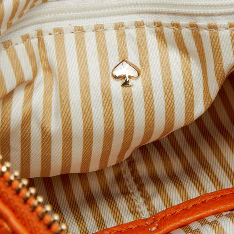 Pre Owned Kate Spade Orange Leather Cobble Hill Leslie Satchel