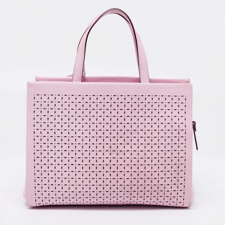 مملوكة مسبقًا Kate Spade Light Pink Laser Cut Leather Milton Lane Lanie Tote