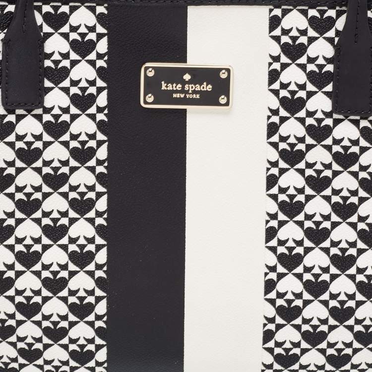 Pre Owned Kate Spade Black/White Coated Canvas Margareta Penn Place Tote 