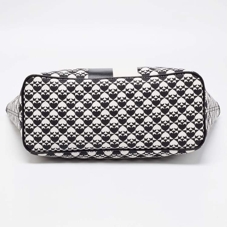 Pre Owned Kate Spade Black/White Coated Canvas Margareta Penn Place Tote 