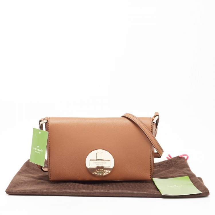 مملوكة مسبقًا Kate Spade Brown Leather Flap Sally Crossbody Bag