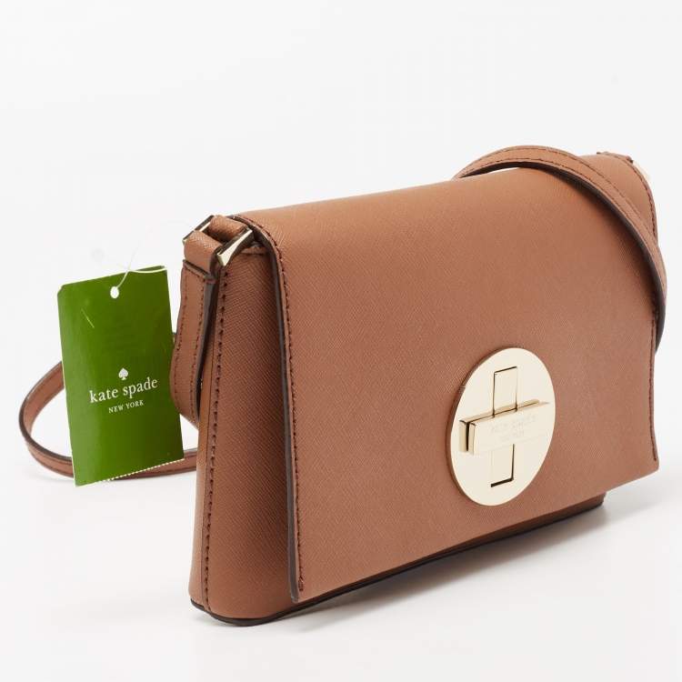 مملوكة مسبقًا Kate Spade Brown Leather Flap Sally Crossbody Bag