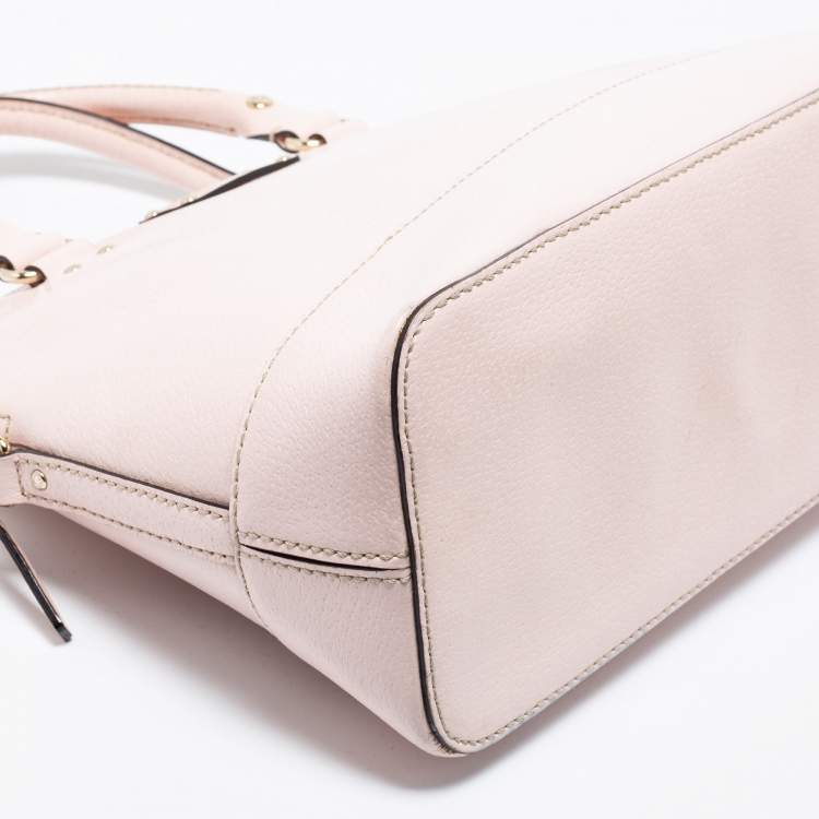 Pre Owned Kate Spade Light Beige Leather Wellesley Rachelle Satchel