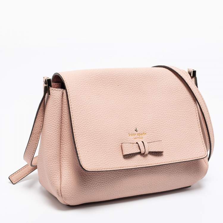 Pre Owned Kate Spade Light Pink Leather Pershing Street Ava Crossbody Bag