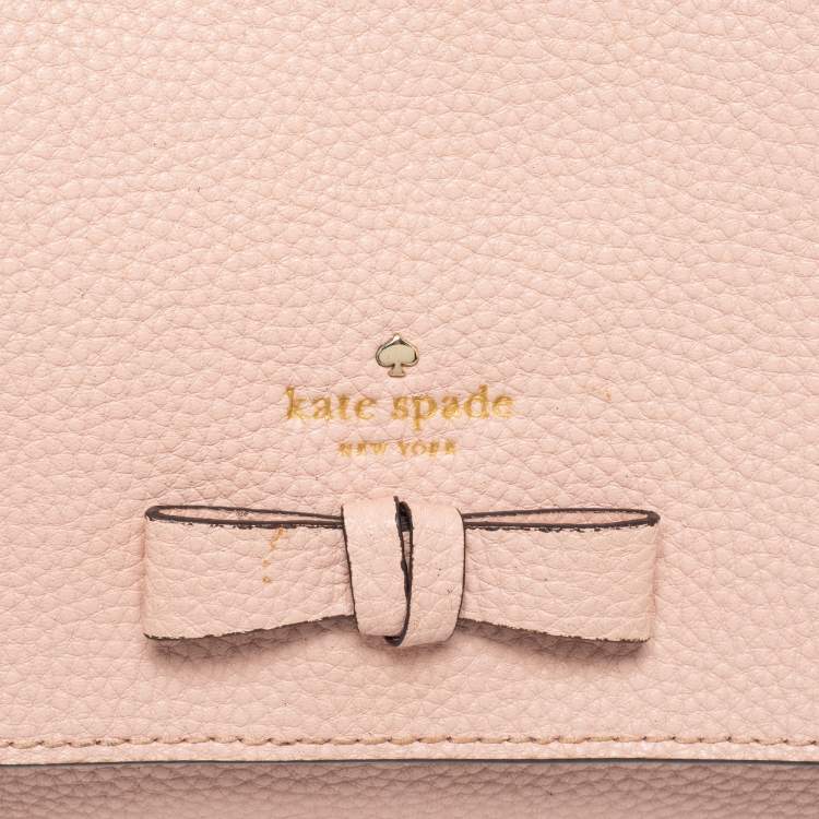 Pre Owned Kate Spade Light Pink Leather Pershing Street Ava Crossbody Bag