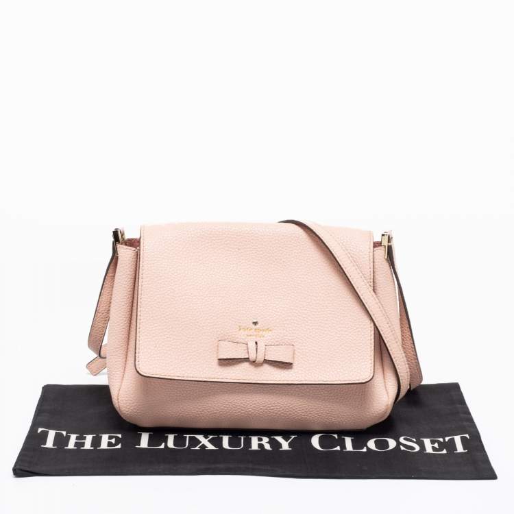 Pre Owned Kate Spade Light Pink Leather Pershing Street Ava Crossbody Bag