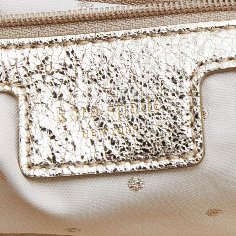Pre Owned Kate Spade Metallic Gold Quilted Leather Maryanne Tote