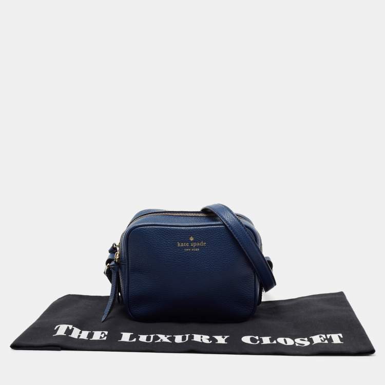 مملوكة مسبقًا Kate Spade Blue Leather Double Zip Camera Bag